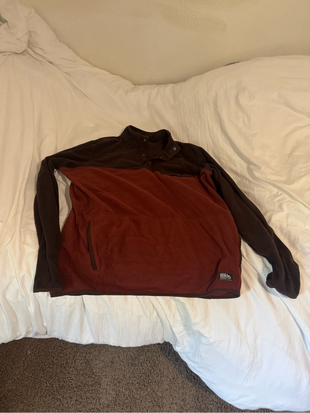 Eddie Bauer Two-Tone Pullover Jacket in Rust & Dark Brown